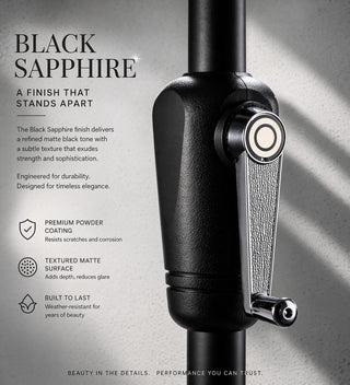 Pismo Dawn 9'x7' Rectangular Premium Push Tilt Market Umbrella, Black Frame, Nat