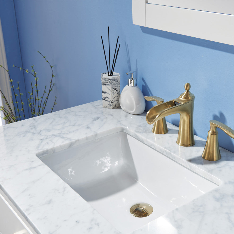 Ivy White Bathroom Vanity Set, 36", Without Mirror