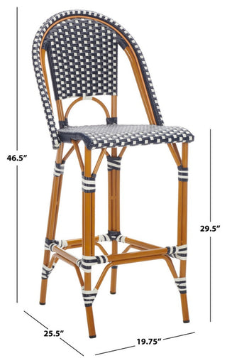 Safavieh California Bar Stool, Navy/White