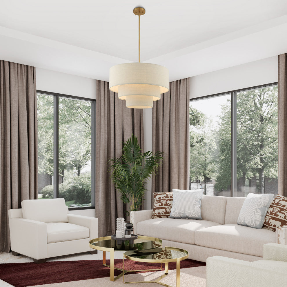 Bellingham 4-Light Antique Gold Leaf Pendant Chandelier