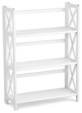 Montego 3-Shelf Folding Bookcase White
