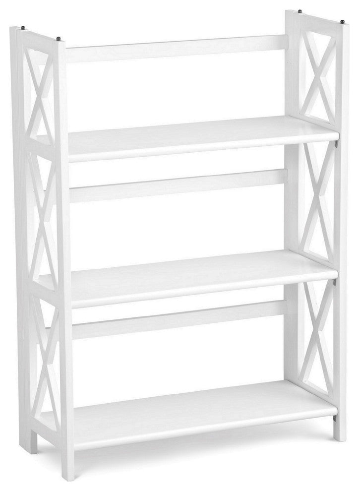 Montego 3-Shelf Folding Bookcase White