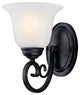 Matte Black 1-Light Wall Sconce Bathroom Fixture, 54-4858