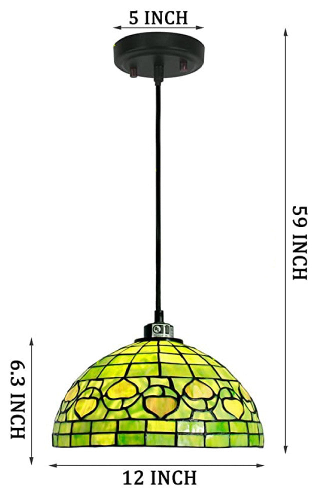 Green hanging lamp Glass swag lamp 12 Inch tiffany lamp shades only