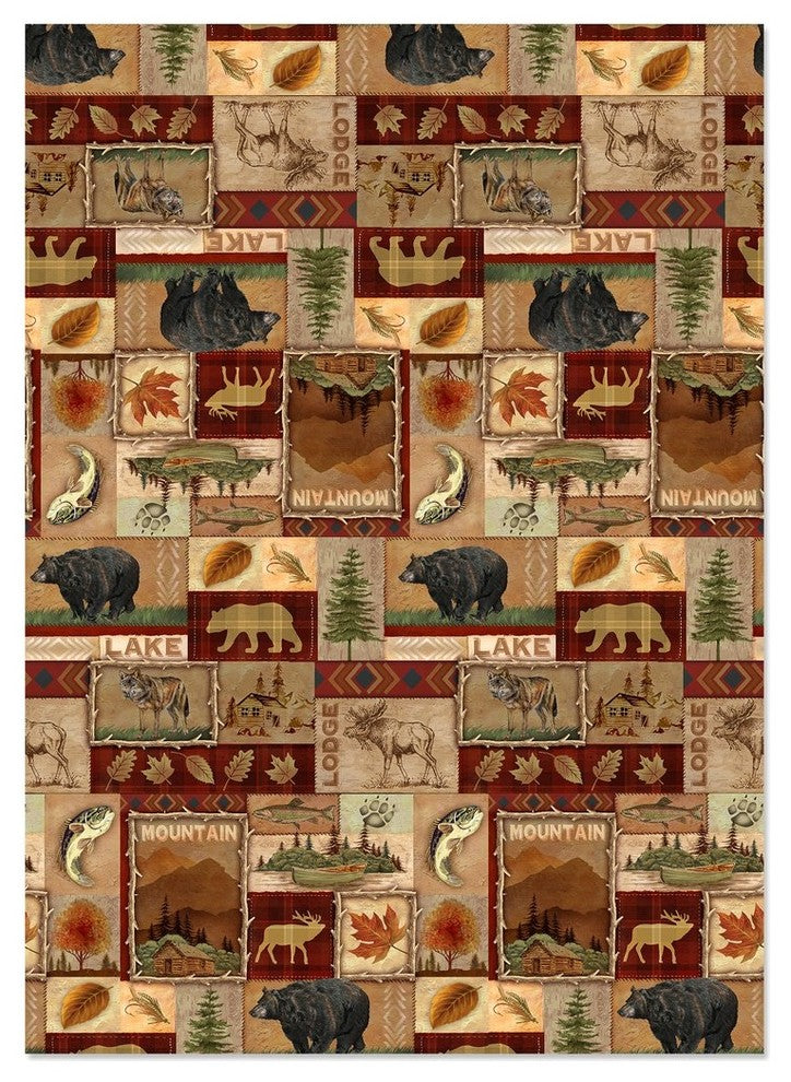 Laural Home Lodge Collage 70" X 120" Tablecloth