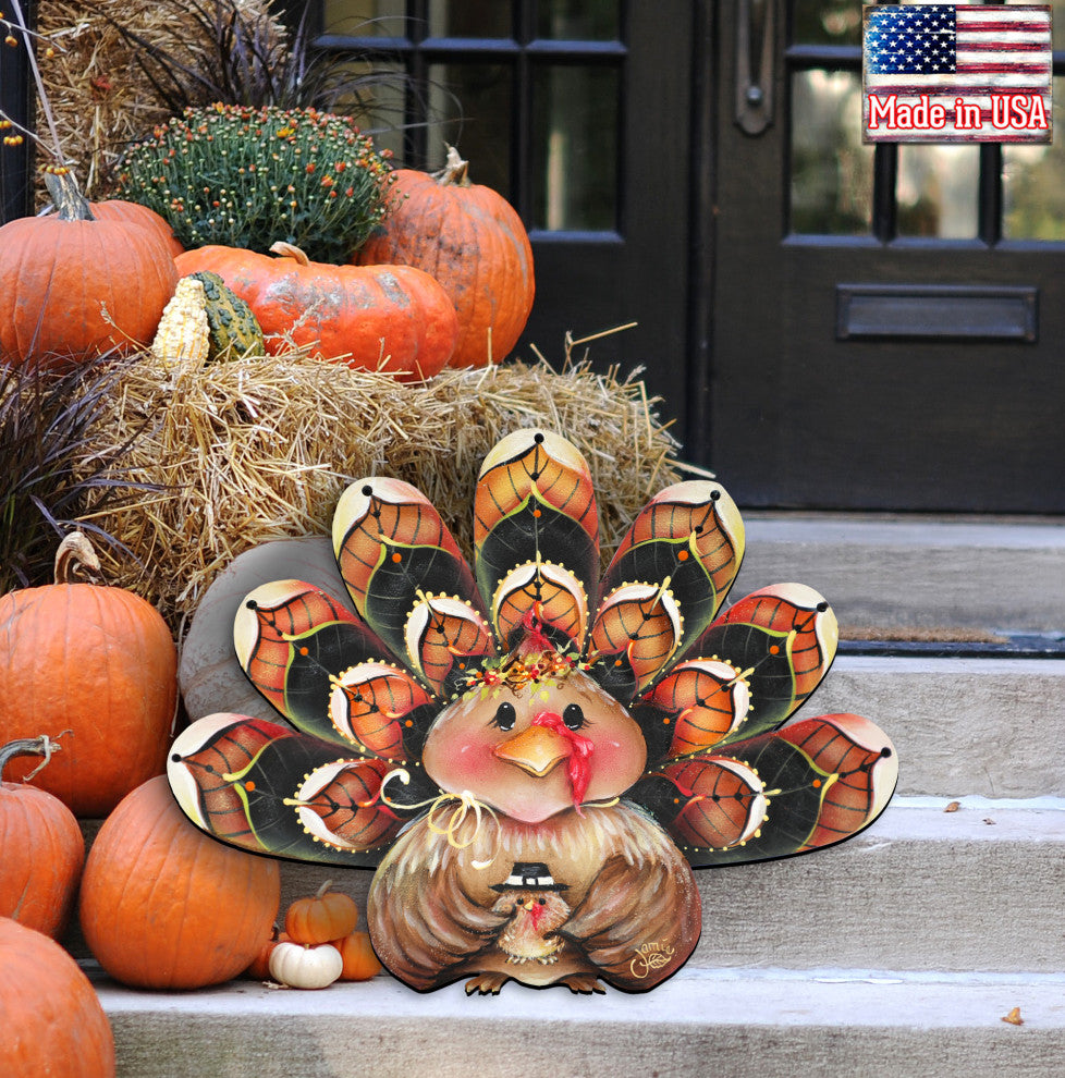 Feathered Turkey Wooden Over the Door decoration