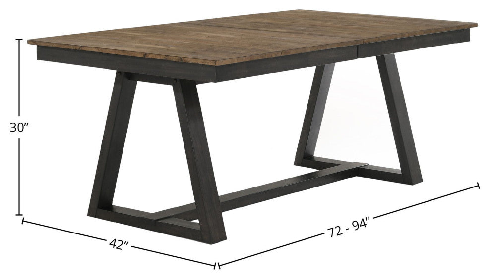 Harper Trestle Table, Brushed Brown and Pecan
