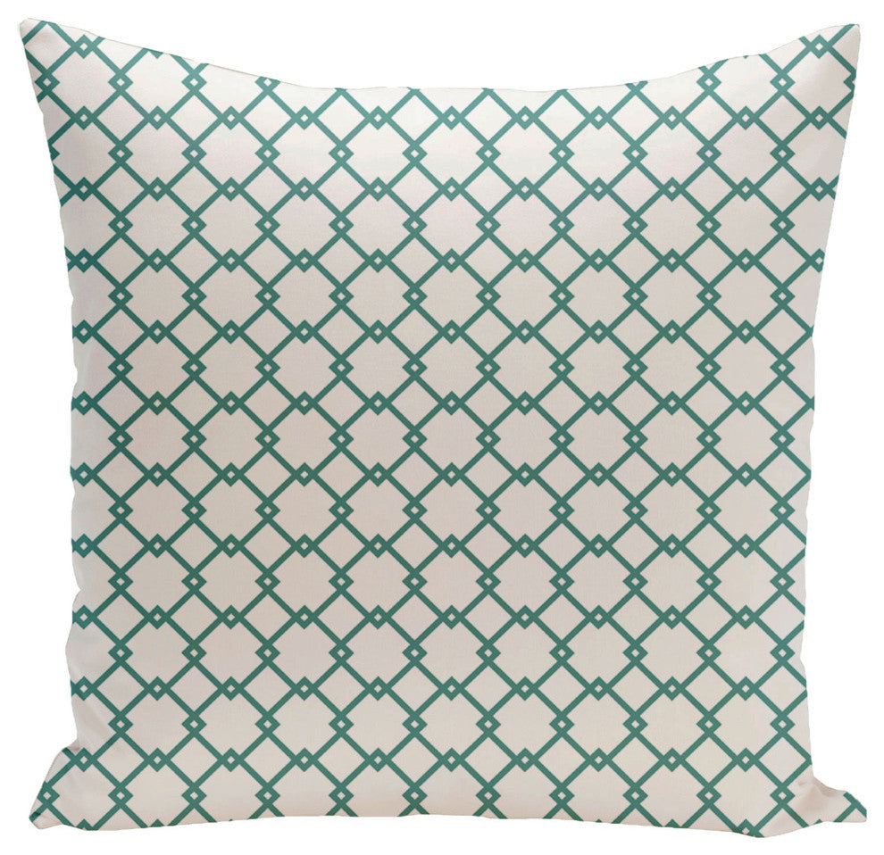 Holiday Brights Collection Geometric Pillow, Teal, 20"x20"