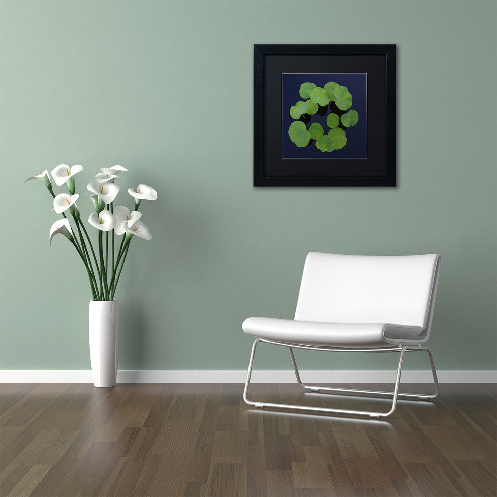 'Giant Lily Pad Abstract' Matted Framed Canvas Art by Kurt Shaffer