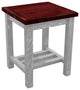 Rustic Barn Wood Style Timber Peg Open End Table, Thunder White and Michael's Cherry