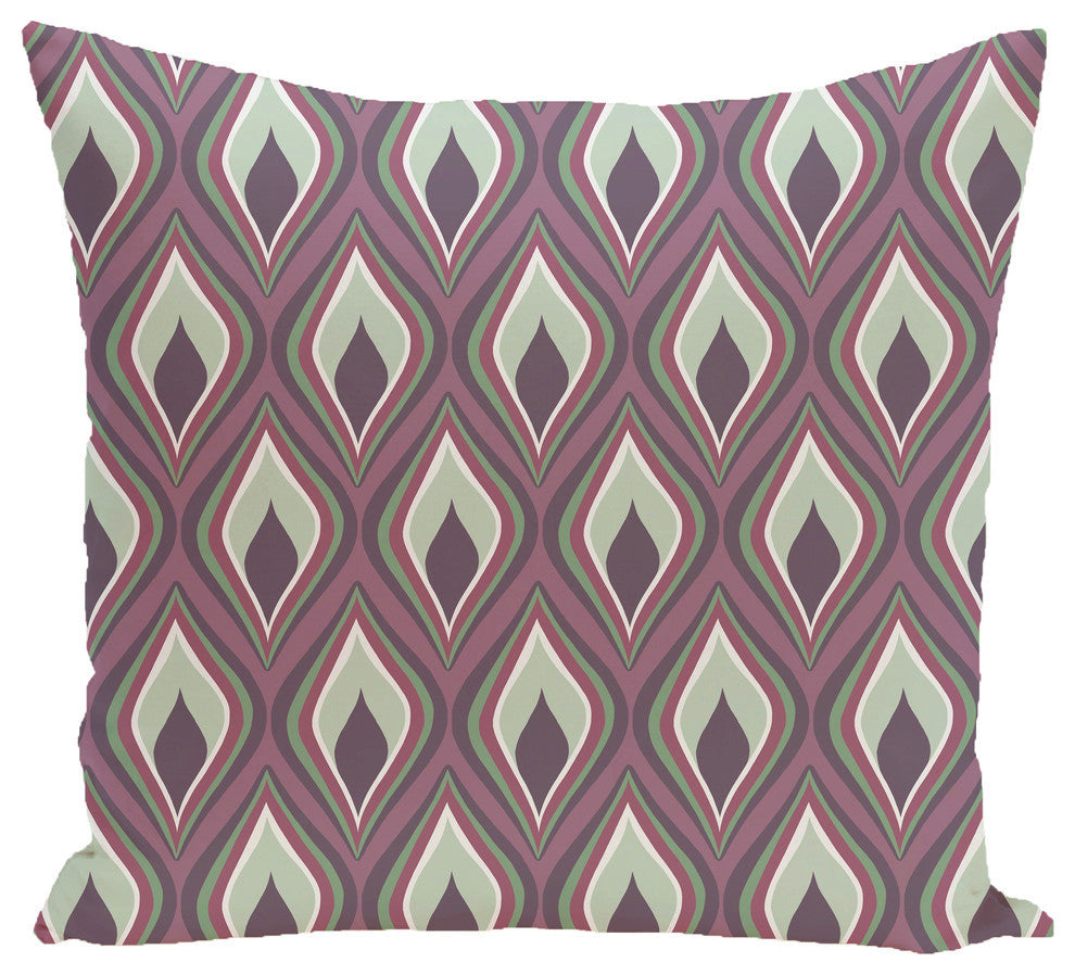 Candlelight Geometric Print Pillow, Mulberry, 20"x20"