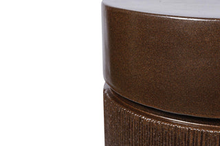 Ellipse Accent Table , Pyrite Brown