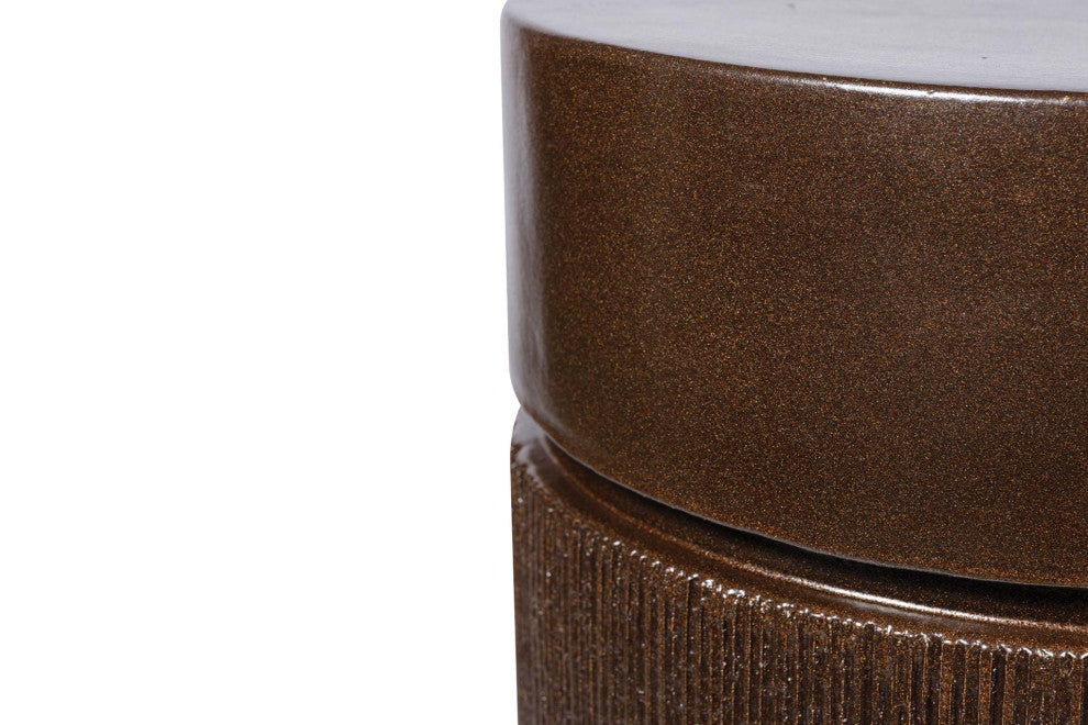 Ellipse Accent Table , Pyrite Brown