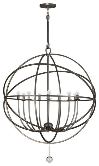 Crystorama 9229OS Nine Light Chandelier Solaris Olde Silver