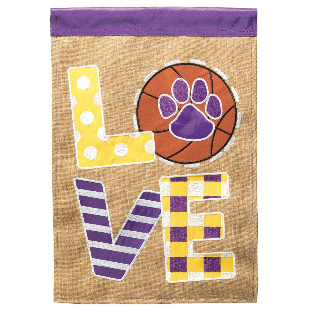 Flag Basketball Love LA Purple 13x18