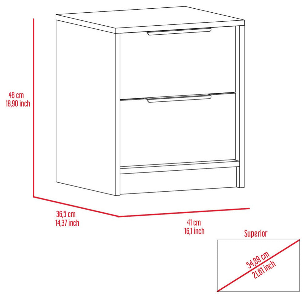 Washington Night Stand, Light Gray