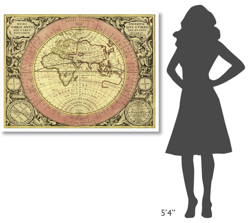 "Maps of the Heavens: Hemisphaerium Orbis Antiqui" Paper Art, 50"x38"