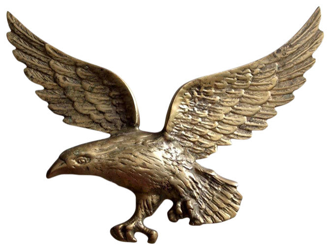 Consigned, Vintage Brass Eagle Wall Hanging