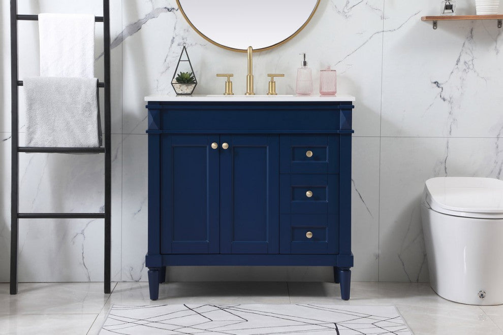 Home Living 21" Transitional Blue-Light Bathroom Vanity