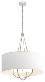 Loop Pendant, Vintage Platinum, Modern Brass, Natural Anna Shade