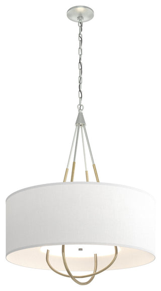 Loop Pendant, Vintage Platinum, Modern Brass, Natural Anna Shade