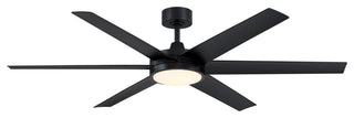 Brawn 64 inch Indoor/Outdoor Ceiling Fan with LED CCT Select Light Kit, Black