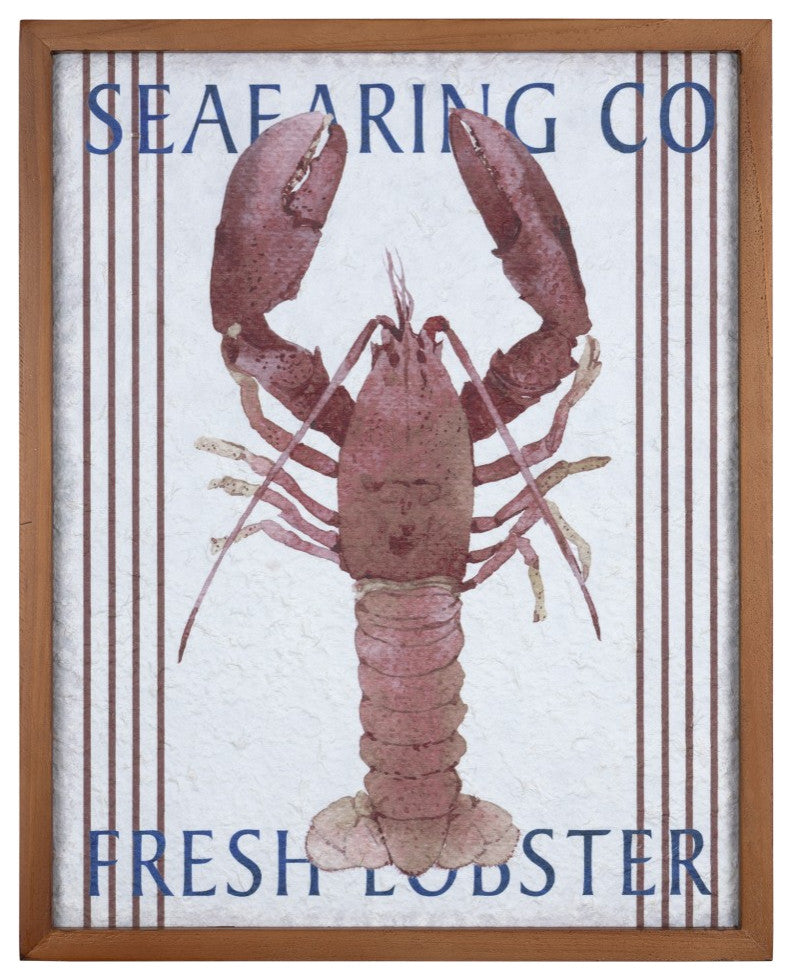 Framed Watercolor Lobster Wall Art