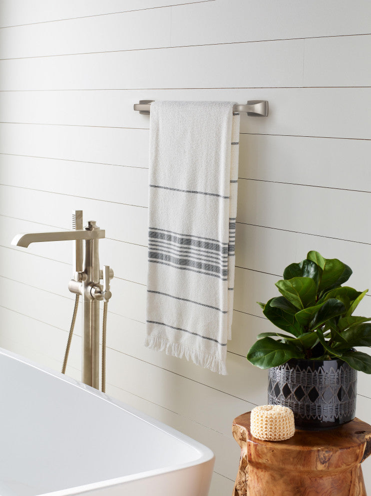Amerock Highland Ridge Transitional Towel Bar, Brushed Nickel, 18" Center-to-Cen