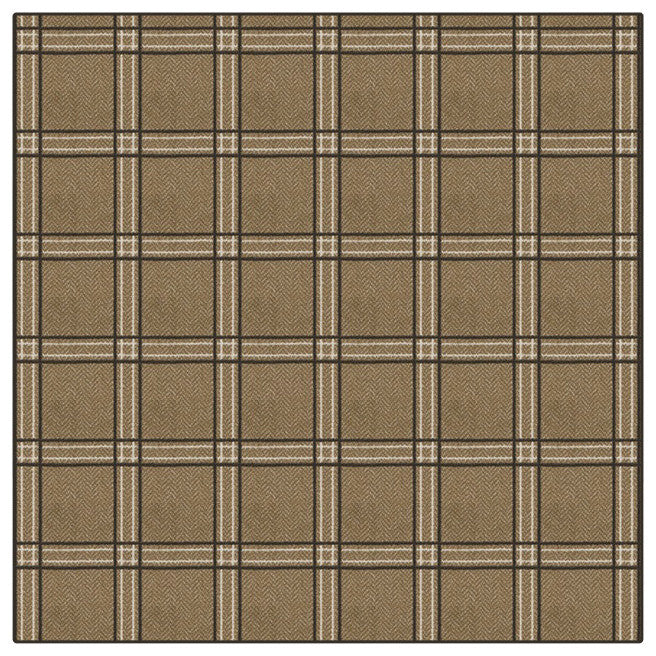 Oilskin Herrington Plaid Area Rug Milliken Tactesse Nylon, SQ 7'x7'