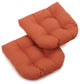 19" U-Shaped Twill Tufted Dining Chair Cushion, Set of 2, Spice