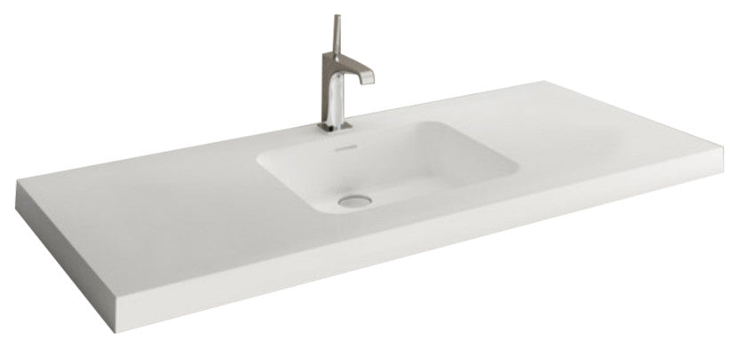 Deco Collection Lav Sink 48" With WETMAR BiO, Matte White, Single Sink
