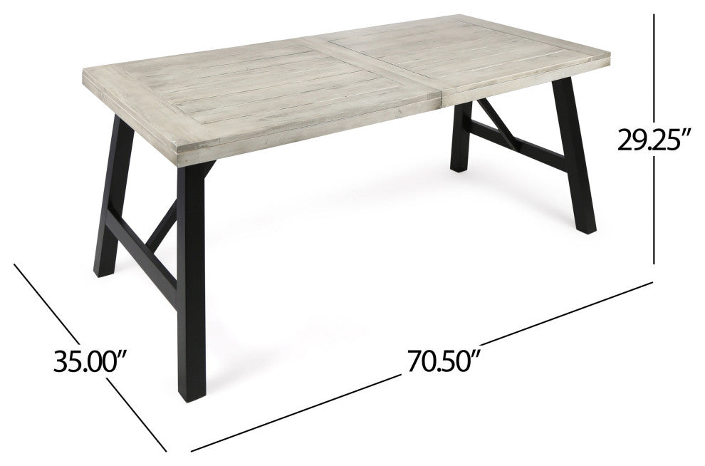 Monterey 6-Seater Outdoor Acacia Wood and Wicker Dining Set