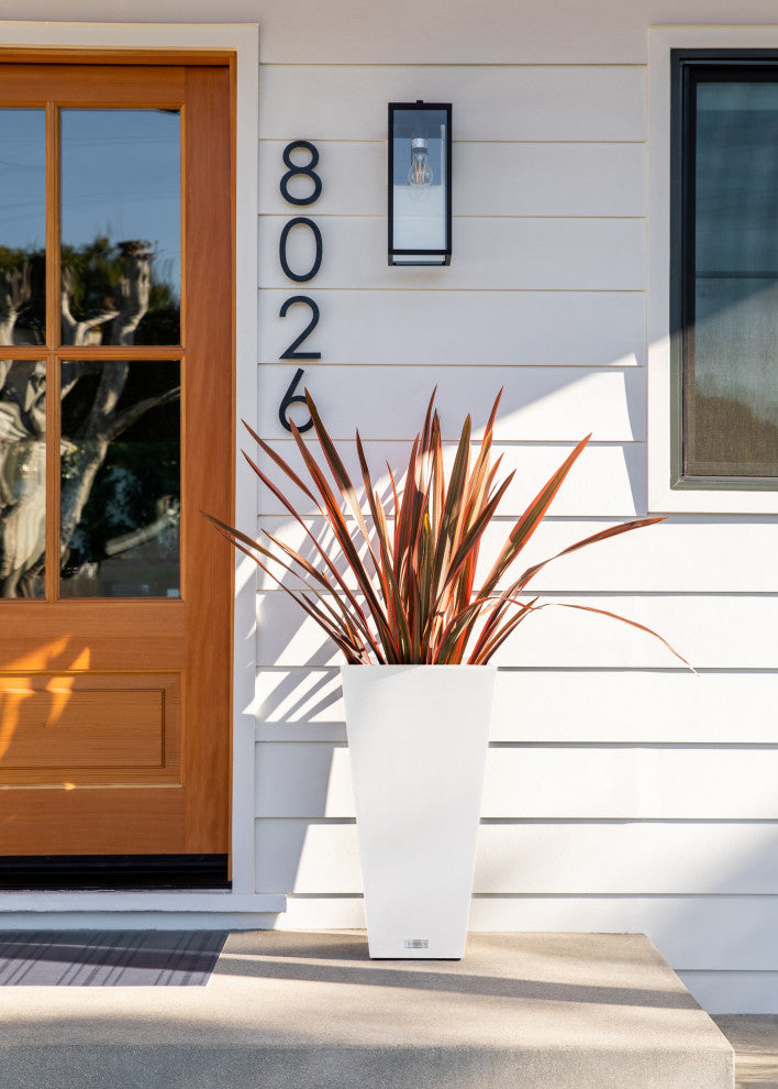 Midland Tall Square Planter, White, 30'', 2 Pack