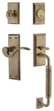 Nostalgic Warehouse New York Plate C Grip Entry Set Manor Lever, Antique Brass