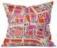 Holli Zollinger Paris Map Pink Outdoor Throw Pillow