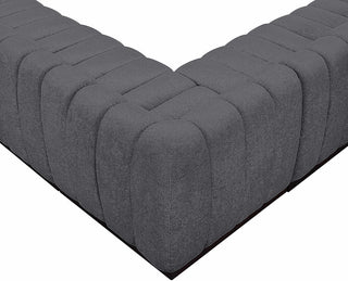 Quinn Chenille Upholstered 6-Piece L-Shaped Modular Sectional, Grey