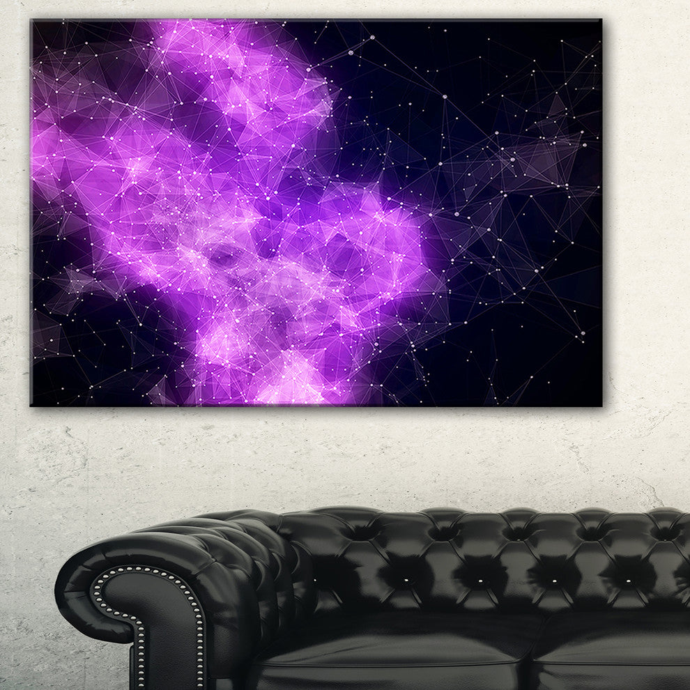 "Fractal Violet Nebula" Abstract Art Canvas Print, 32"x16"