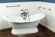 72" Cast Iron Double Slipper Pedestal Tub No Faucet Drillings, White