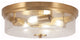17" 4-Light Flush Mount Light, New Age Brass/Smoke Bubble