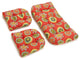 U-Shaped Spun Polyester Tufted Settee Cushion Set, Set of 3, Danae