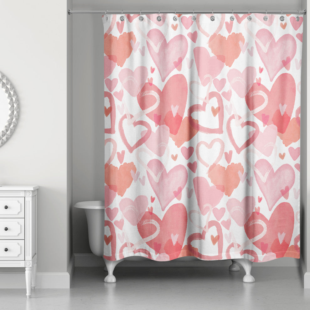 Heart Cluster Pattern 71"x74" Shower Curtain