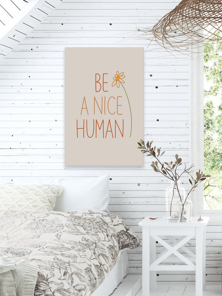 "Be Human" Painting Print on Wrapped Canvas, 12x18