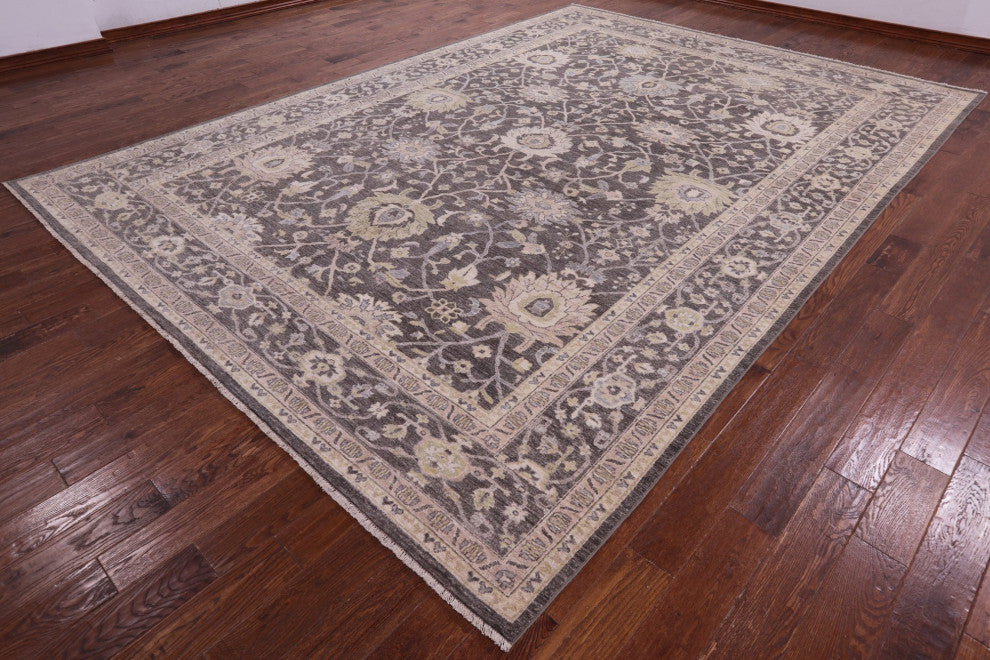 9' 9" X 13' 9" Peshawar Handmade Wool Rug Q9539