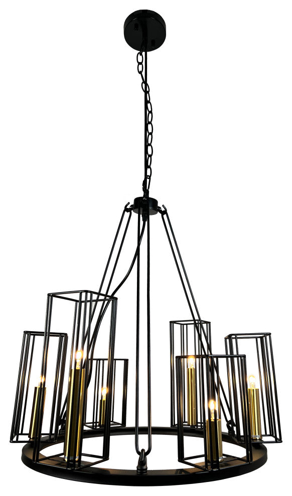 Muyal 6-Light Black Circular Chandelier