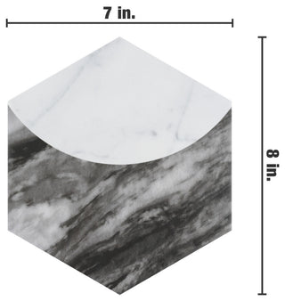 Classico Bardiglio Hex Moon Carrara Porcelain Floor and Wall Tile