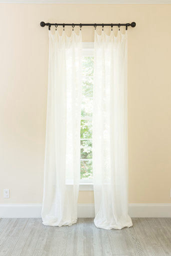 La Rosa Metallic Semi Sheer Rod Pocket Curtain  52''X96'' Single Panel , White