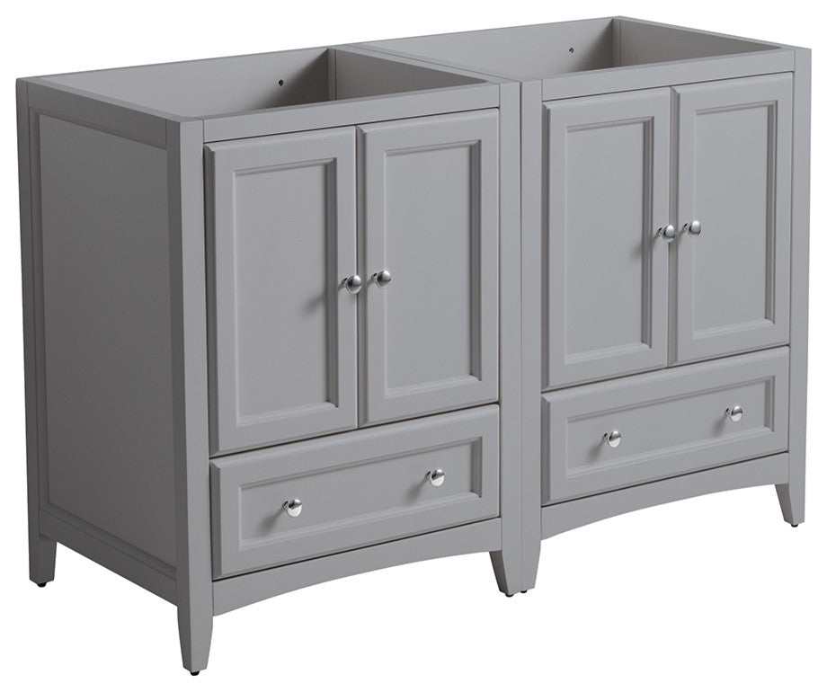 Oxford Traditional Double Sink Bathroom Cabinet, Gray, 48"