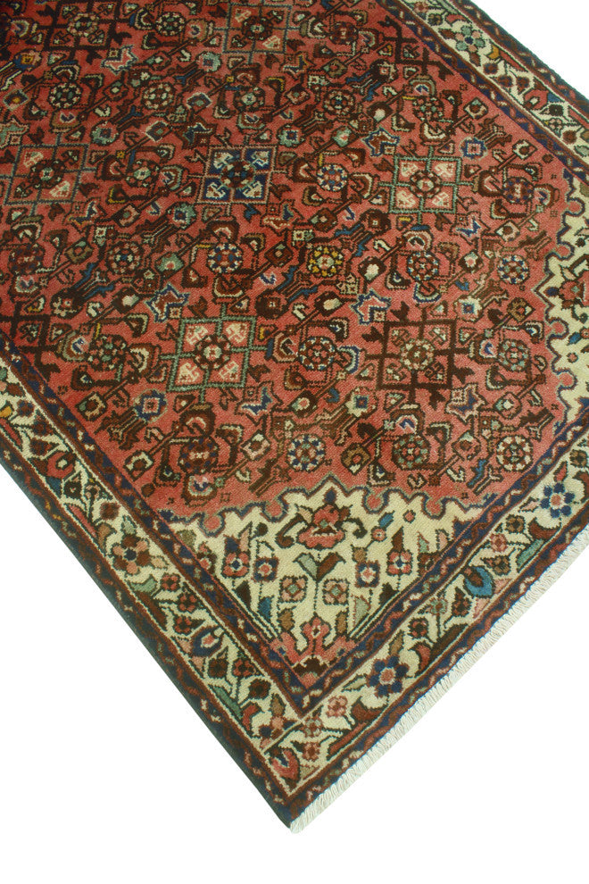 Fine Vintage Distressed Nikoo Rust/Ivory Runner, 3'3 x 9'8