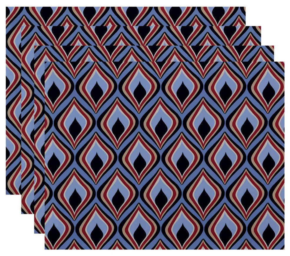 Candlelight Geometric Print Placement, Bewitching, Set of 4