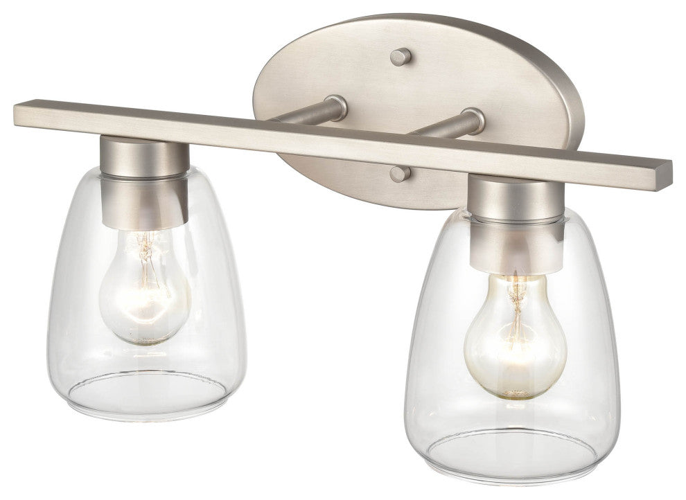 2 Light 16" Satin Nickel Bathroom Vanity Light